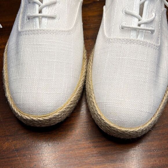 Lam White Lace Up Linen Espadrilles Womens US 11W - Picture 5 of 8